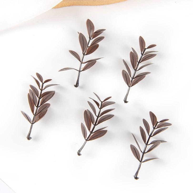 50Pcs Artificial Plant Leaves Christmas Party Home Wedding Background Wall Decoration Accessories Diy Cake Candy Box Scrapbook