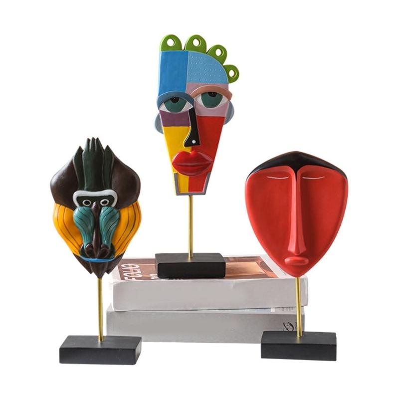 Creative Abstract Face Model Statue Office Desk Art Ornaments Livingrooms Bedroom Dinning Table Centerpieces Decorat