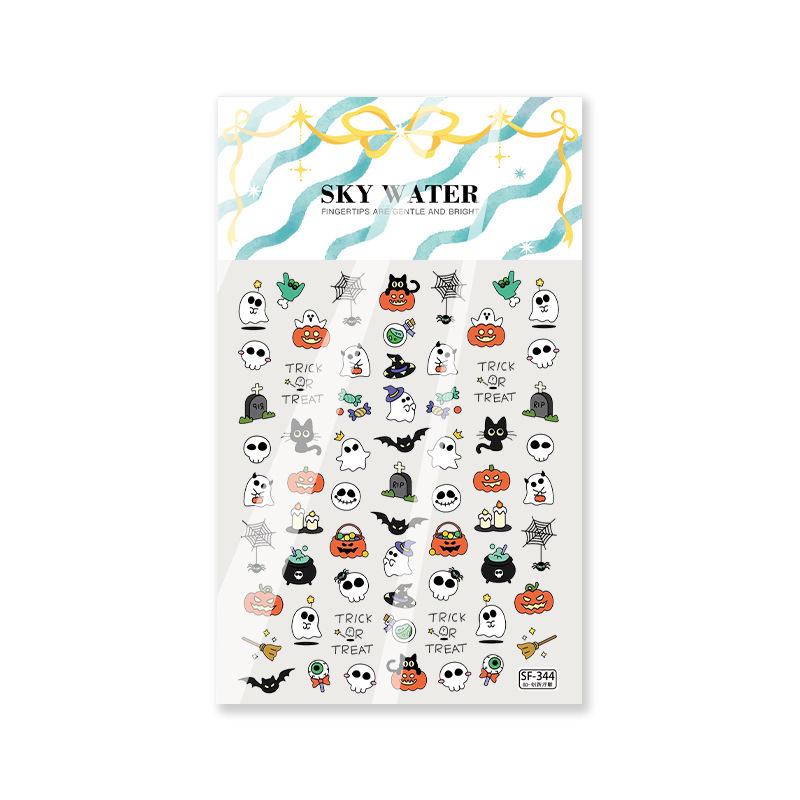 SKY Halloween Prank: Cute Ghost & Evil Pumpkin Nail Stickers