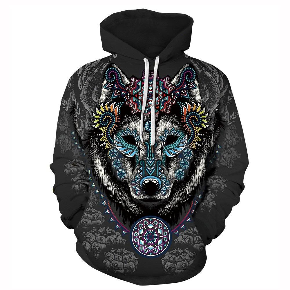 Spring and Autumn Models Trend Personality Creative Series 3D Printing Long-sleeved Sweater Fashion with Pockets Hoodie