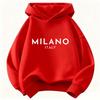 New Autumn/Winter Fashion Milanese Letter Print Children's Hoodie, Boys' and Girls' Christmas Gift, Casual Hip Hoodie Style