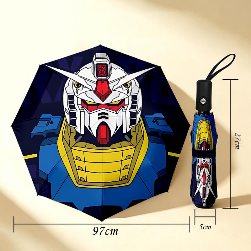 Gundam Armor 8 Ribs 3Fold Black Glue Uv Protection Umbrella Sun Protection Rainproof Compact Folding Umbrella For Travel Daily Use C924162