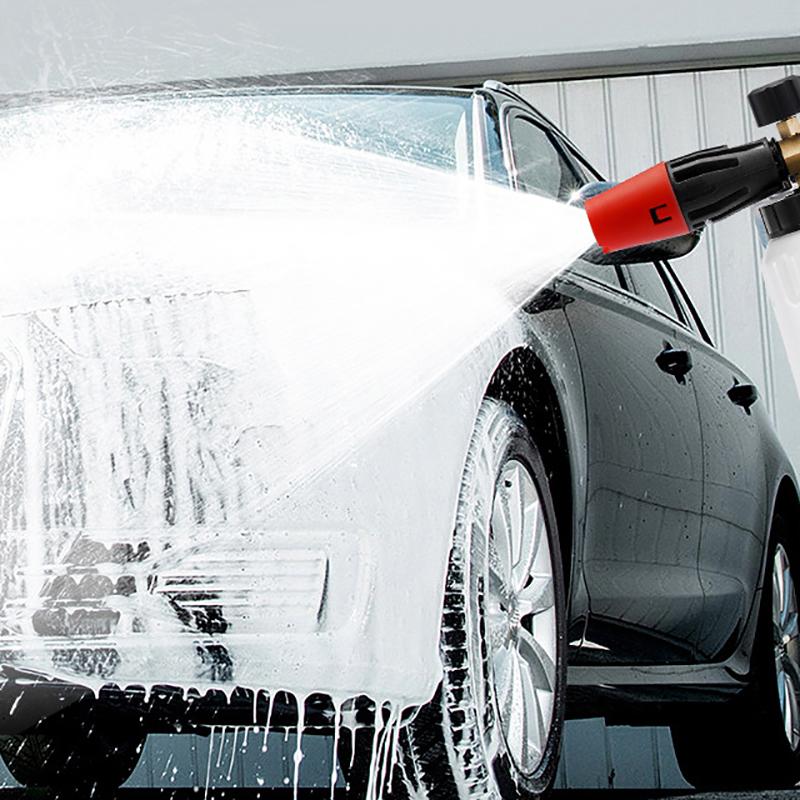High Pressure Snowflake Foam Spray Gun 1L Large Capacity 1/4 Quick Connect Adjustable Spray Angle High Pressure Cleaning Tool