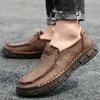 Übergröße 46 47 48 Handgefertigte Leder Freizeitschuhe für Herren Slipper Herren Mokassins Herren Fahrschuh Slipper Flats Männlich Gummisohle