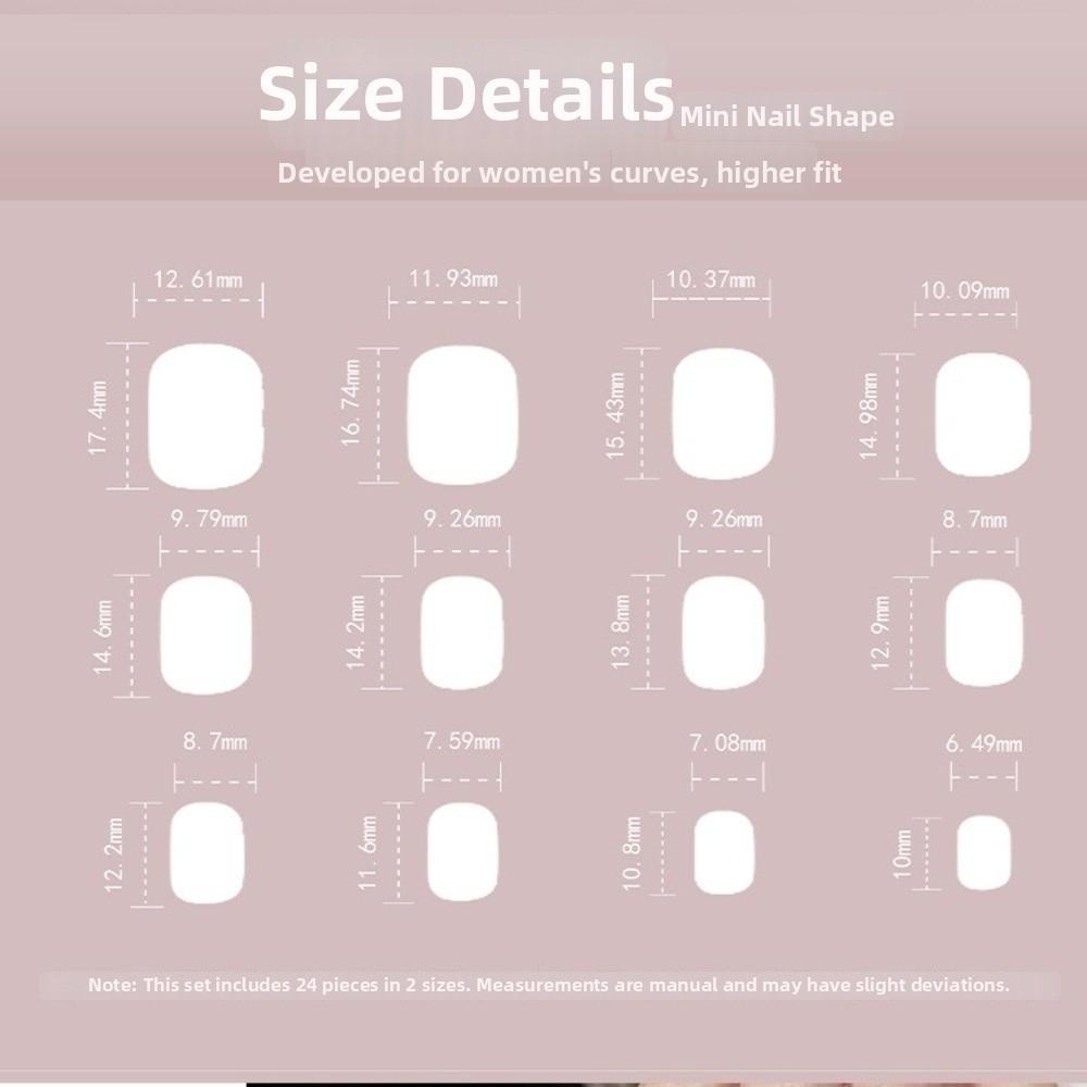 Almond Short Square Head False Nails Manicure Nail Art French Press On Nails Diy with Gel Stickers/Glue Reusable Fake Nails