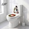Seasonal Toilet Sticker Christmas Snowman Wreath Sticker Peel And Stick Bathroom Decor Decal Decal Removable Waterproof Lid Wall for Holiday