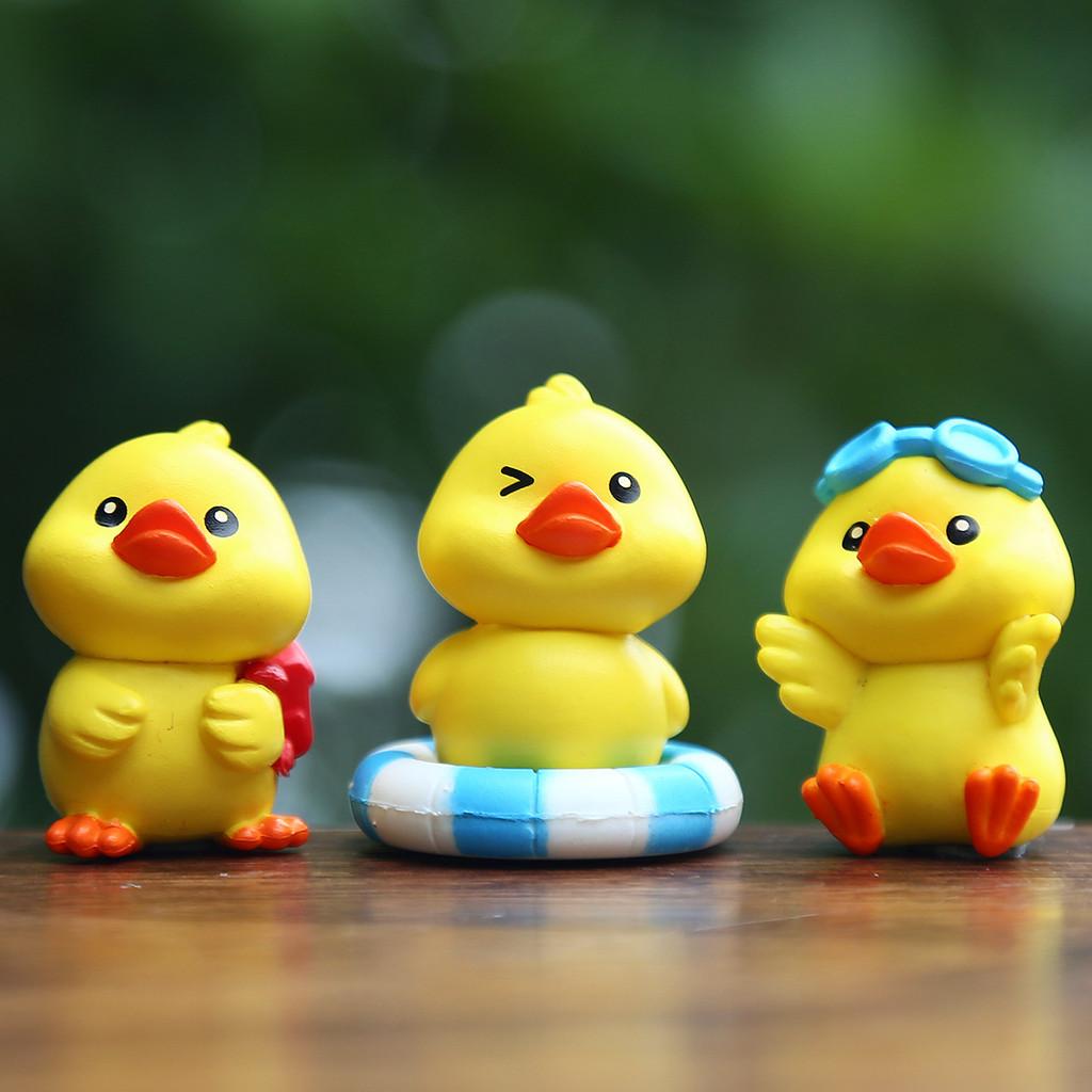 Pvc Mini Yellow Duck Collectible Toy For Kids Creative Diy Scene Decoration