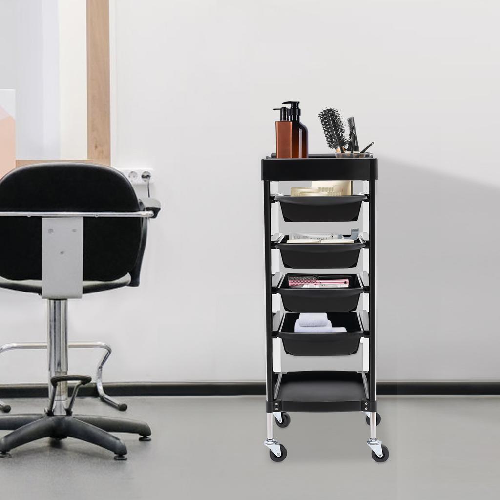 Hair Salon Storage Tool Cart 6-Layer Salon Cart with Wheels Space Saving Barber Station Trolley Rolling Carts for SPA Tattoo