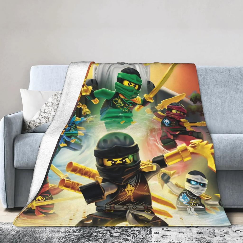 Ninjagos Flannel Throw Fashion Blanket Warm Autumn Bedspread for Living Room Sofa Bed Cover Kids Boys Girls Pattern