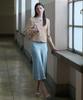 Tudment Satin Long Skirt Mint