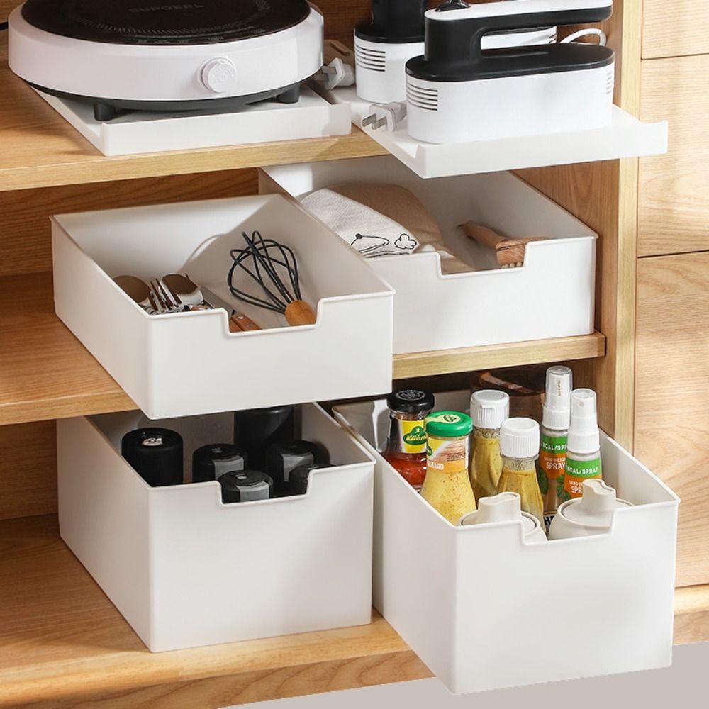 Space Saving Cabinet Drawer Organizer Slide Out Storage Rack New Storage Shelves
