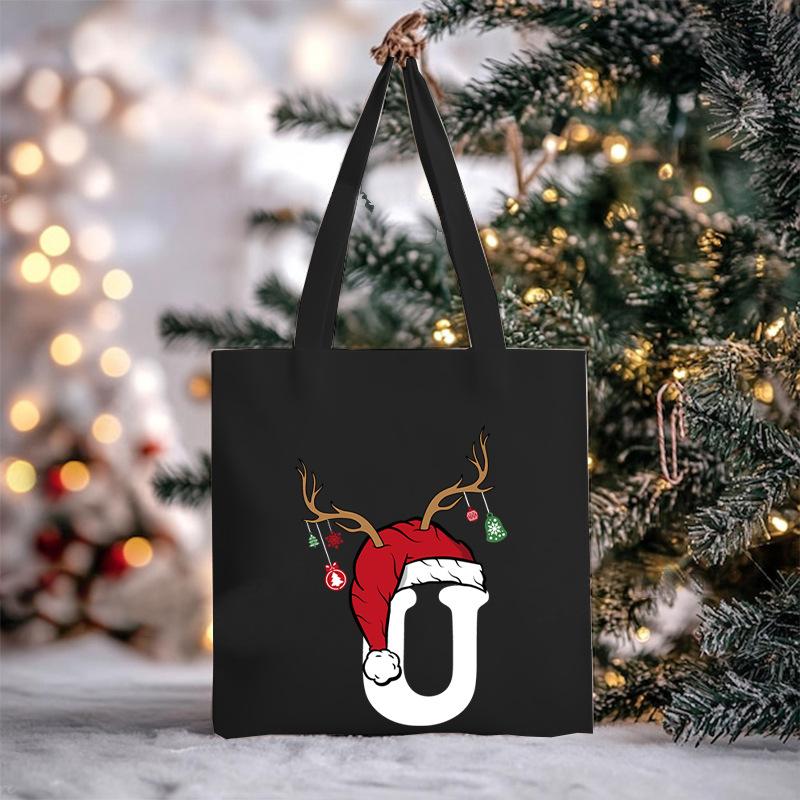 Christmas Letter Print Messenger Bag Student Casual Canvas Bag New