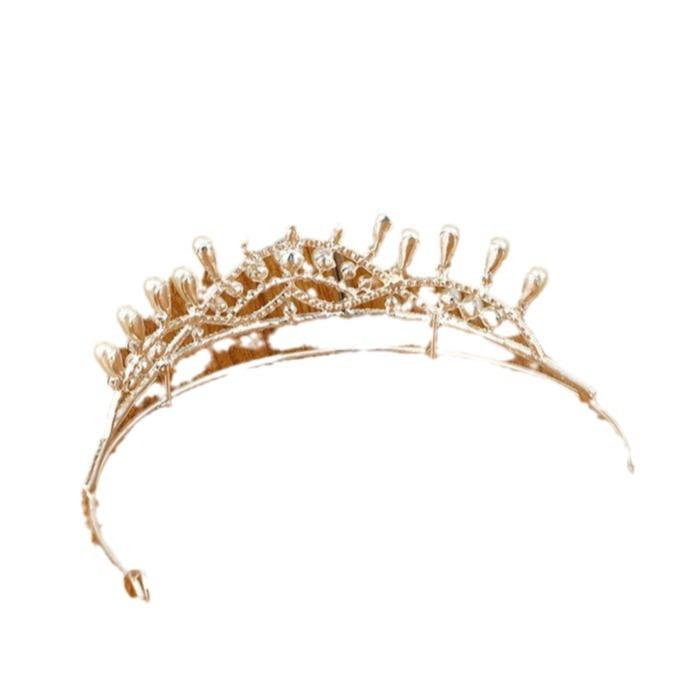 Große Krone Braut Hochzeit Kopfschmuck Haarschmuck Prinzessin Perlenstirnband Hochzeitskleid Accessoires