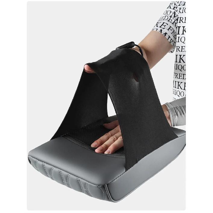 Car Armrest Mat Center Console Arm Rest Protection Cushion Wave Embroider PU Leather Auto Armrests Storage Box Cover Pad