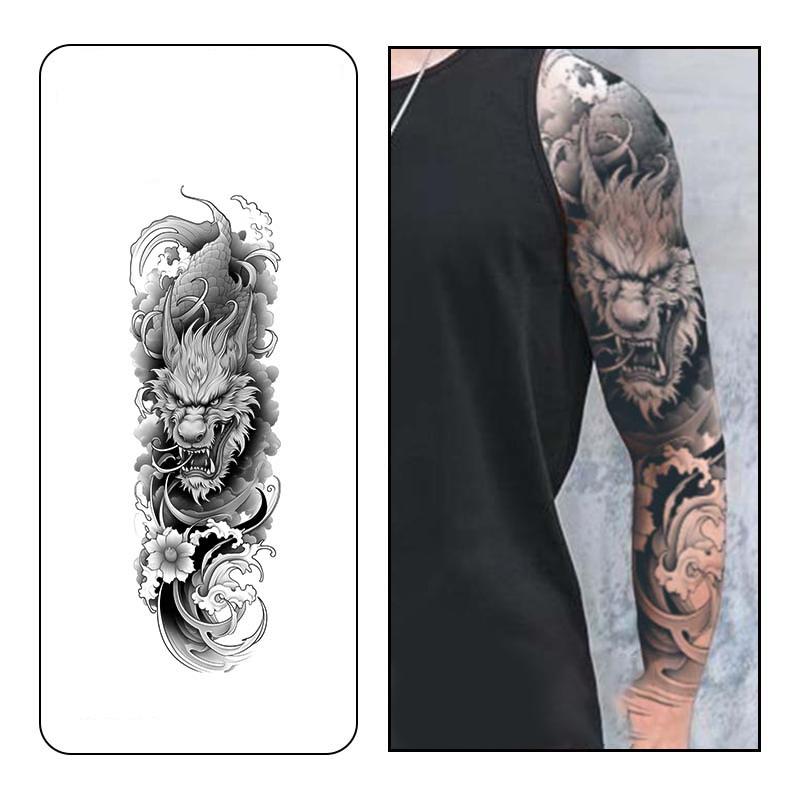 Waterproof Temporary Tattoo Sticker Cloud Dragon Full Arm Large Size Sleeve Tattoo Fake Tattoo For Men Women