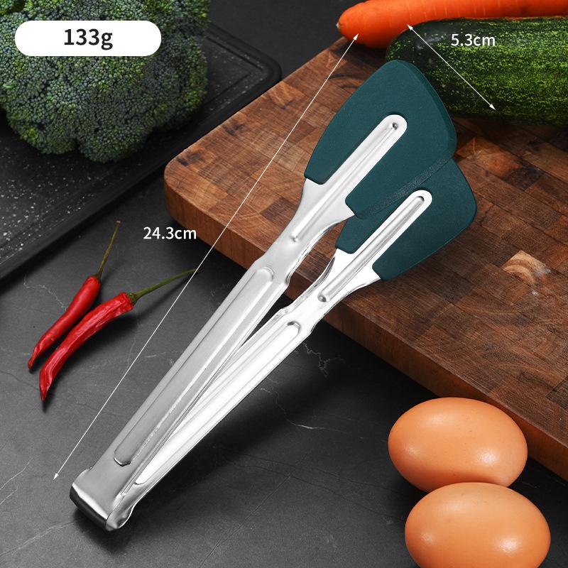 

Щипцы для барбекю из нержавеющей стали 304 с силиконовой головкой, кухонные противоскользящие, с длинной ручкой, зажим для стейков, хлеба, сервировочный зажим, кухонная утварь