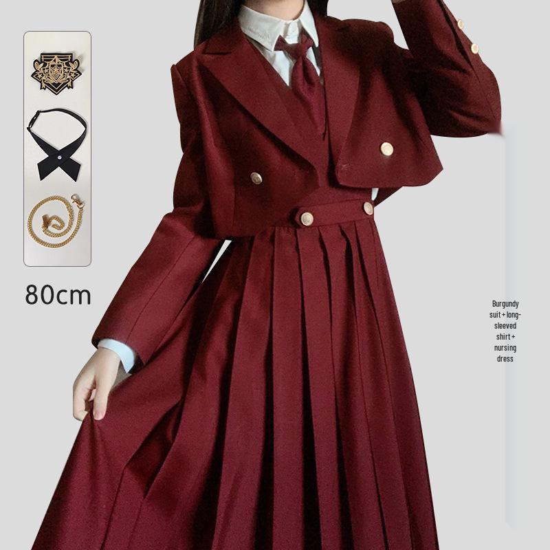 Japonská JK uniforma šaty set: Autentická dlouhá sukně chránící prsa pro mladé dámy od Hu Mu Tao