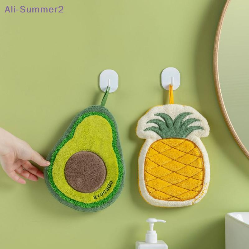 {Summer2} {Summer2} Fruit Hand Towel Kitchen Absorbent Cleaning Cloth Soft Bath Hanging Towels Bathroom Hand Cloth Home Supplies