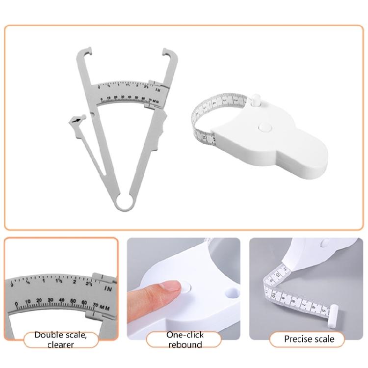Body Fat Caliper and Measuring Tape for Body Skinfold Calipers and Tape Measure Tool for Accurately Measuring Fitness
