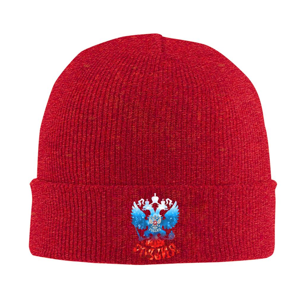 Russian Coat of Arms Knitted Hat Russia Emblem Trendy Caps Adult Unisex Outdoor Sport Beanie Hats Thermal Elastic Bonnet Hats