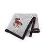 Baby Blanket with Horse 100cm X [100% Cotton] Pattern, 80cm, Multi-colored, 100% Cotton, Gray, RR-0015-GR