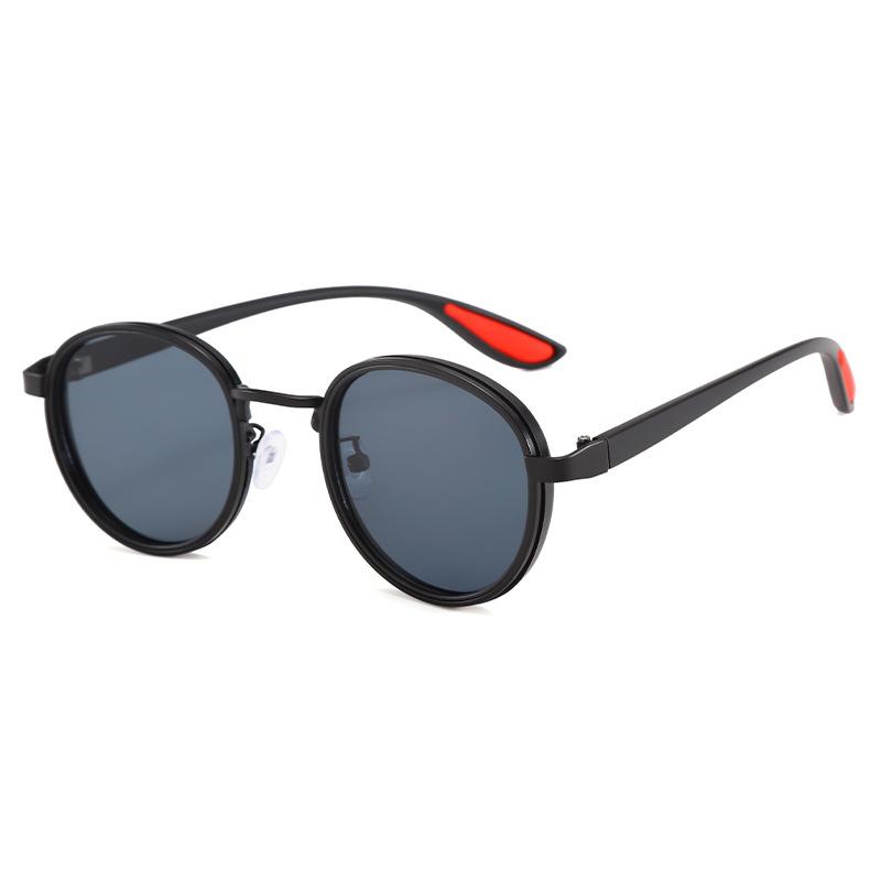 New steampunk metal round frame sunglasses, European and American fashion sunscreen travel hip-hop glasses