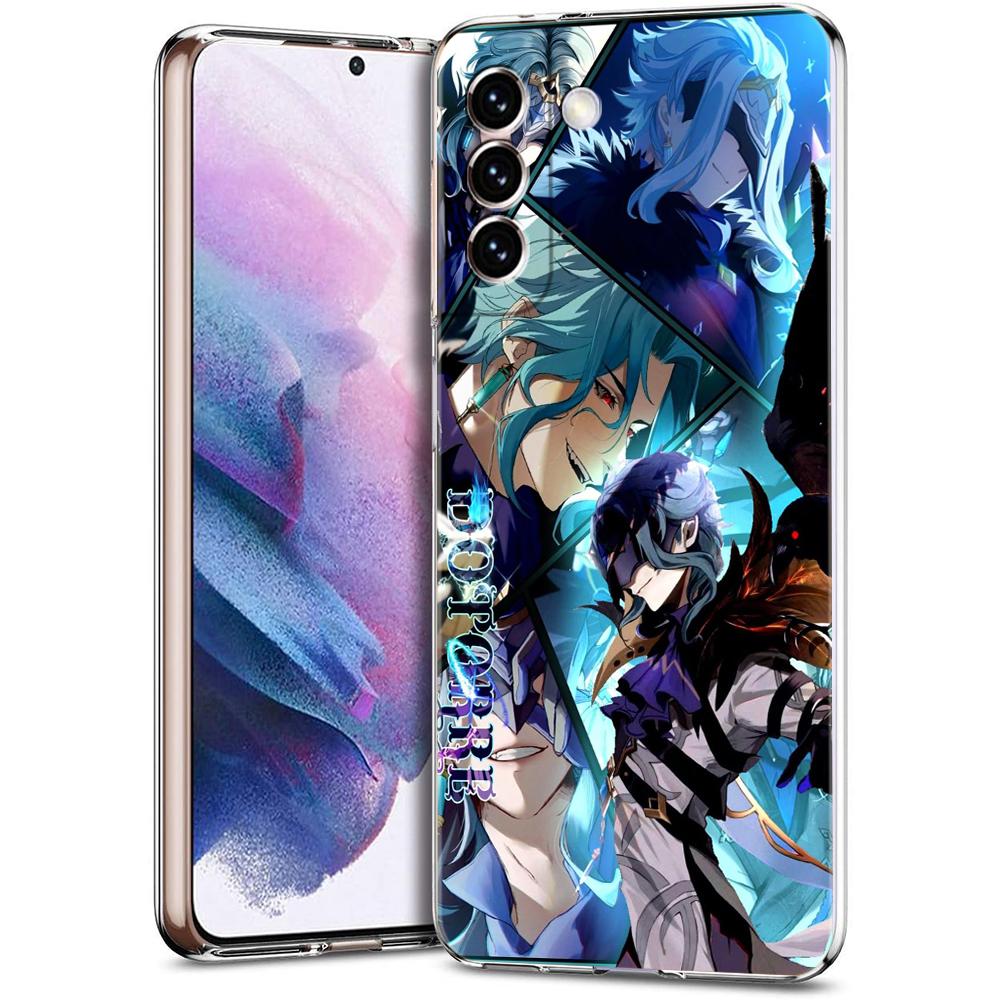 

Прозрачный чехол-бампер для Samsung Galaxy S25 S24 S23 S22 S20 S21 FE Ultra S24 S23 S10 S10E Plus 5G с рисунком Genshin Impact Samsung S24Ultra