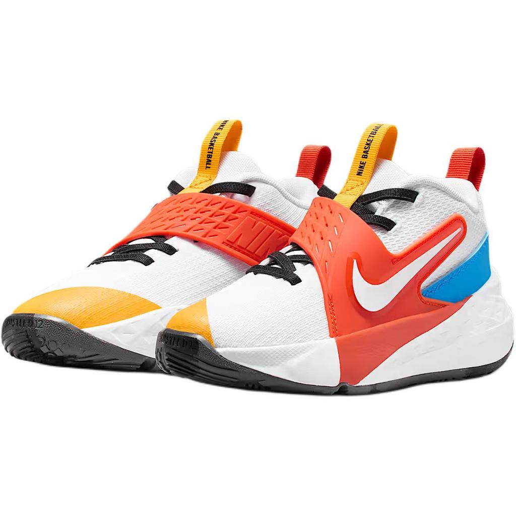 Nike Team Hustle D 12 Stylish Comfortable Shock Absorption Low Top Kids Basketball Shoes Kids Sneaker White Red Blue IM3383111