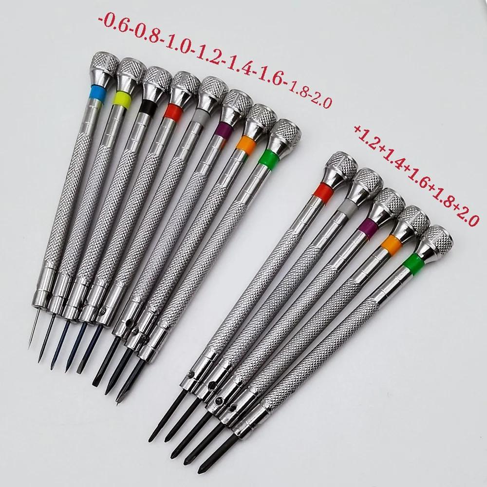 13-teiliges Uhrenreparaturwerkzeug Schraubendrehersatz 0,6 mm - 2,0 mm Flachkopf-Schraubendreher-Set Professionelle Uhrmacher für Uhrenreparaturwerkzeuge
