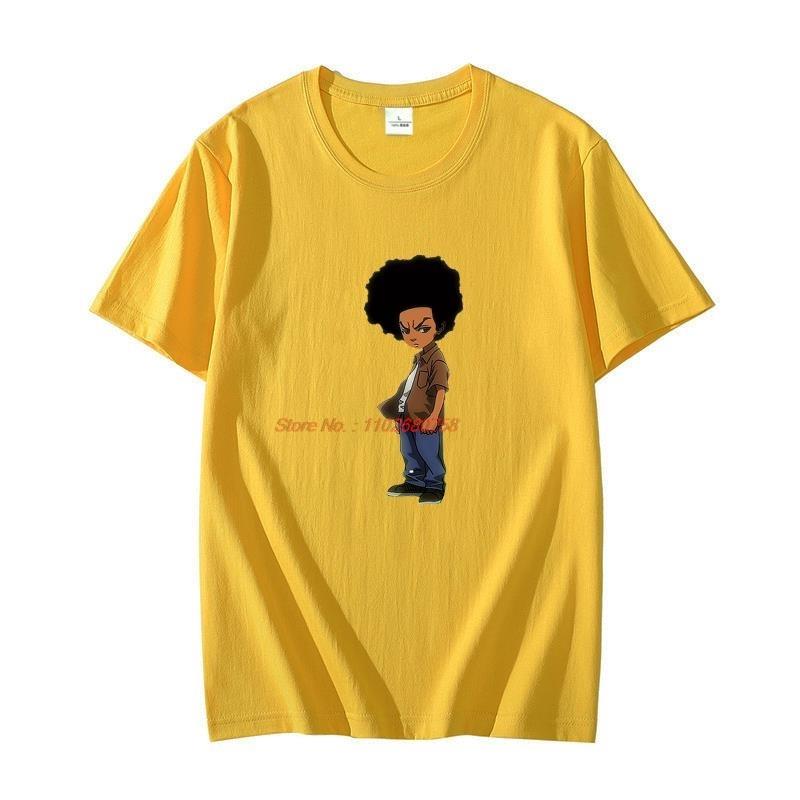 Summer Fashion T Shirt For Unisex Boondocks Rapper Huey Freeunisex Cotton Tshirt Harajuku Graphic T Shirts Streetwear Unisexs Clothing