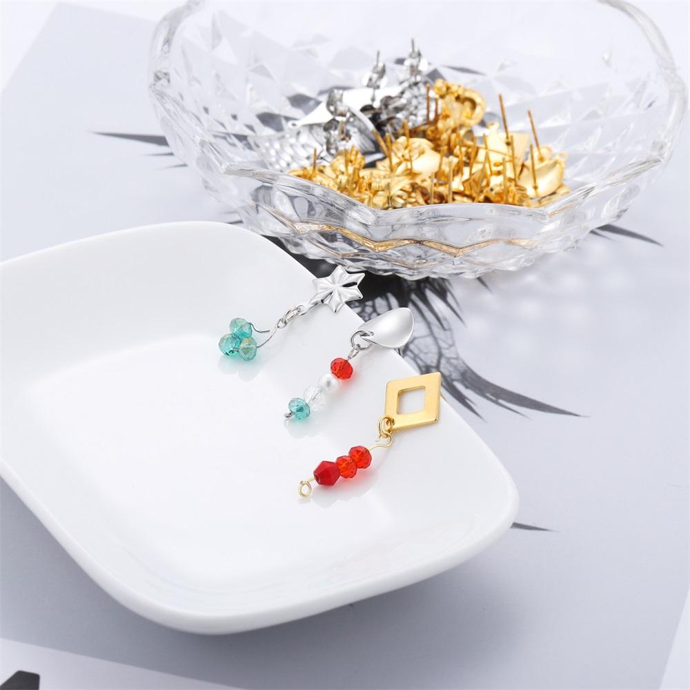 10 stücke Edelstahl Geometrische Runde Ohrring Stud Goldene Ohrringe Basis Mit Ohrring Stecker Anschlüsse Für DIY Schmuck Machen