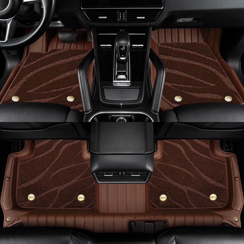 Mercedes-Benz C-Class, E-Class, S-Class Genuine Leather Non-Slip Floor Mats - Custom Full Coverage Pure Cowhide.