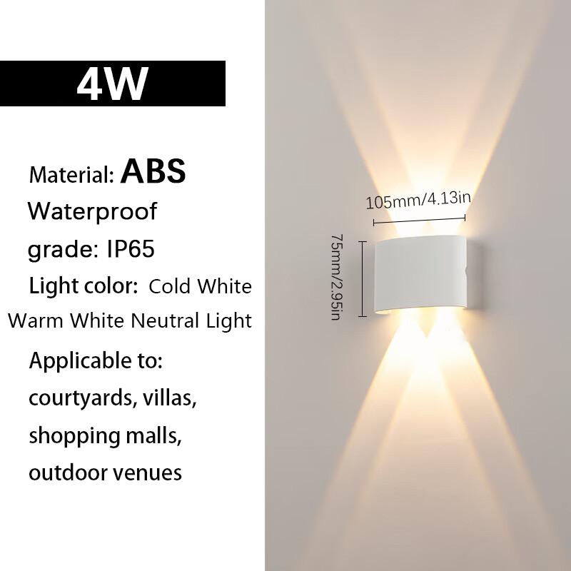 LED Wall Lights UP & Down AC85-265V ABS Waterproof Led Lights Modern Indoor Outdoor Appliances For Wall Panels Home Garden Yard