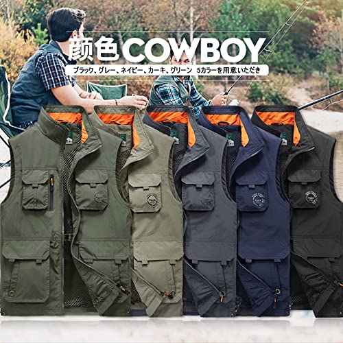 [Manatsulife] Mesh Vest Outdoor Vest for Men - Fishing, Photography, Photographer, Father's Day Gift, Fishing, Hiking, Multifunctional, Fashionable, S