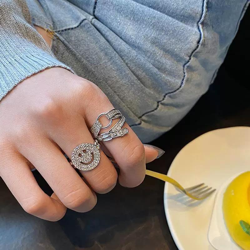 Seiko Replica 8 Herzen 8 Pfeile Gürtelschnalle & Ring Set, Voller Diamant Funkeln, Unisex 18 Karat Vergoldeter Schmuck