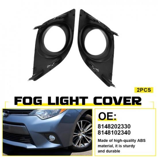 Bumper Fog Light Cover Bezel Left + Right Side ABS For 2014-2016 Toyota Corolla