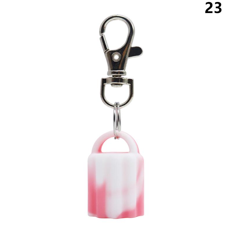High Quality Practical Silicone Keychain Cap Portable Durable Holder Keychain Compatible For Lip Balm Lipstick Storage Cap