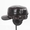Male Genuine Cowhide Lerther Hats Men Autumn And Winter Real Cowhide Lerther Hat Outdoor Keep Warm Natural Cow Leather Cap