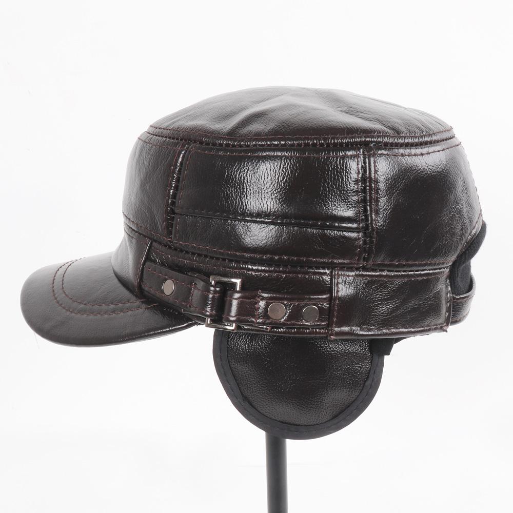 Hatter i ekte kuskinn for menn høst og vinter ekte kuskinnshatt utendørs hold varm naturlig kuskinnscaps