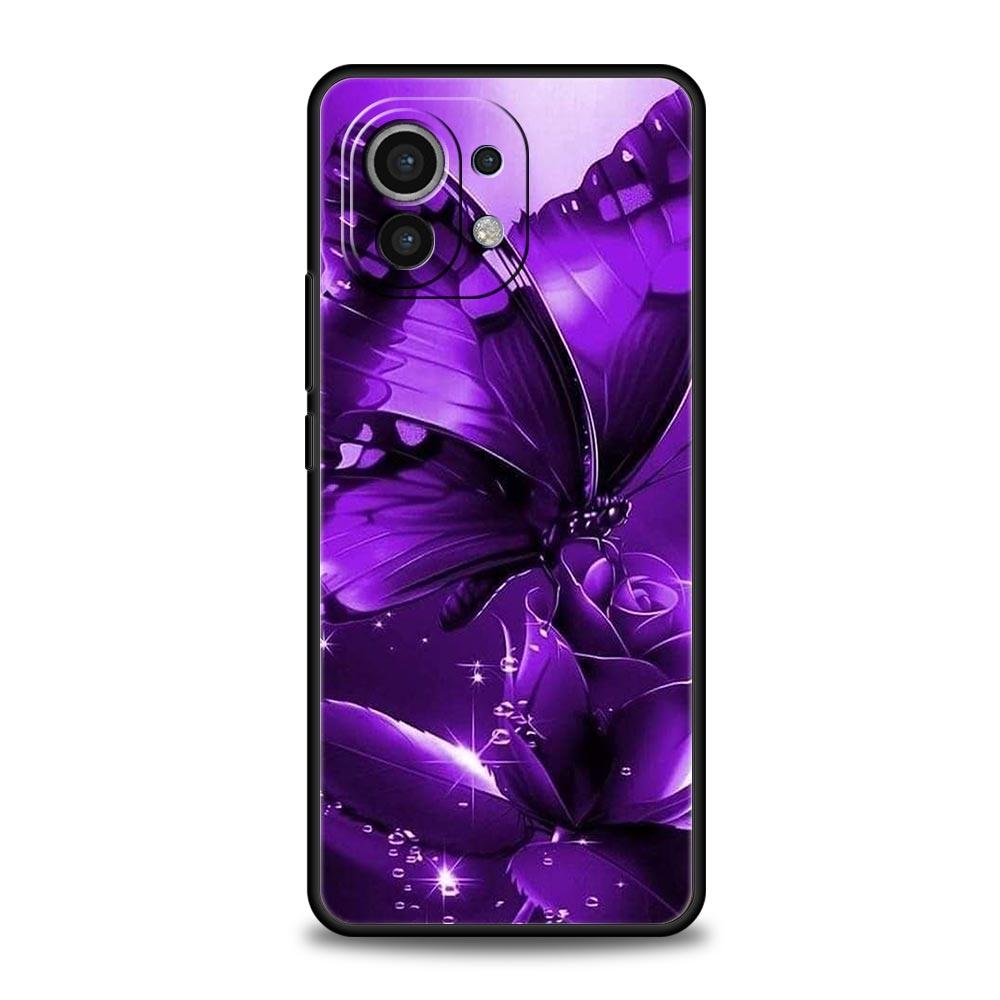 Art Purple Butterfly Phone Case Cover for Xiaomi Mi 17 Pro Max 15 14 13 12 11 Ultra 15T 14T 13T 12T 11T Pro Lite Soft TPU Shell