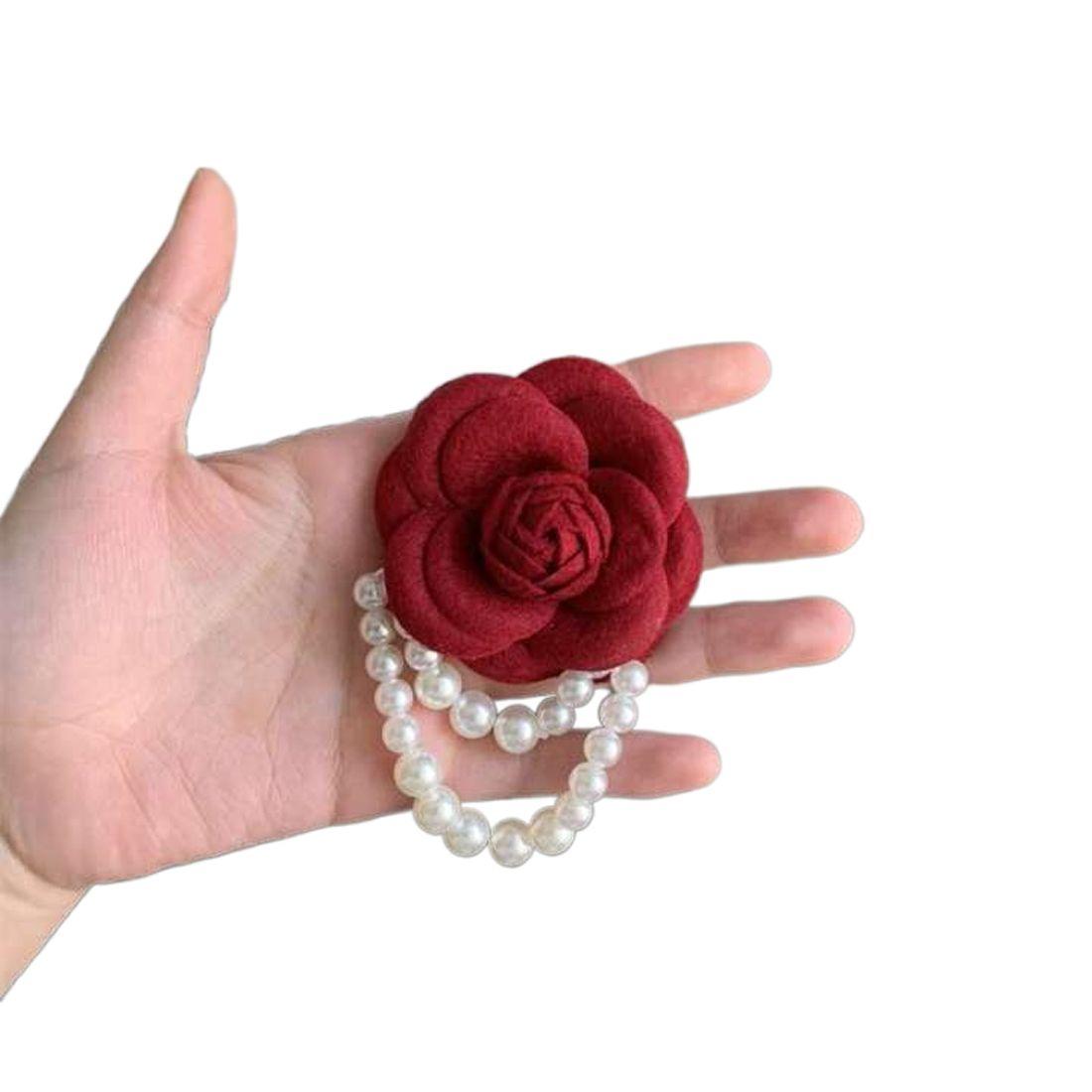 

Camellia Flower Shirt Collar Accessories Fashion Jewelry Pin Woman Brooch Korean Style Brooch красный