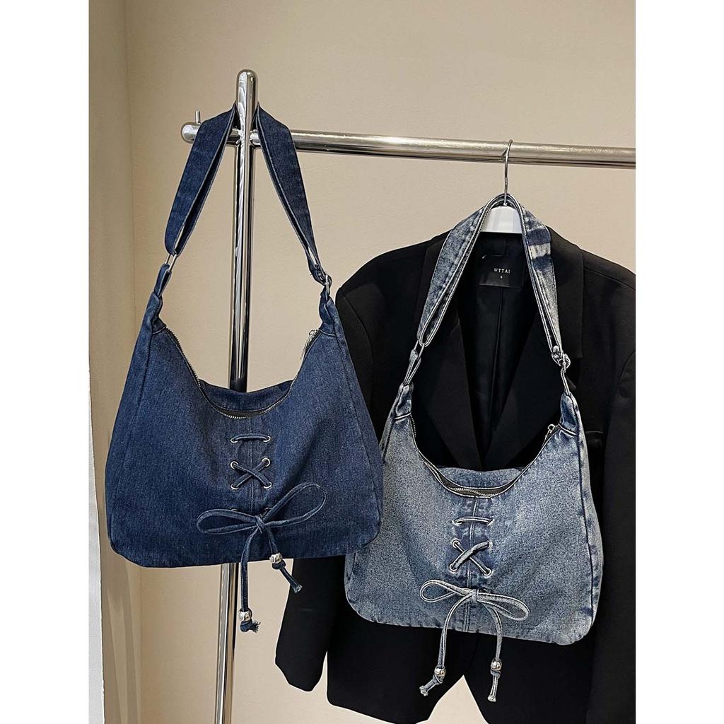 Lässiger Stil große Kapazität Umhängetasche 2026 neues Nischen-Design Jeansstofftasche Premium-Textur Crossbody-Tragetasche