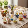 Easter Cute Glass & Resin Bunny Egg Ornaments for Window & Courtyard Decor