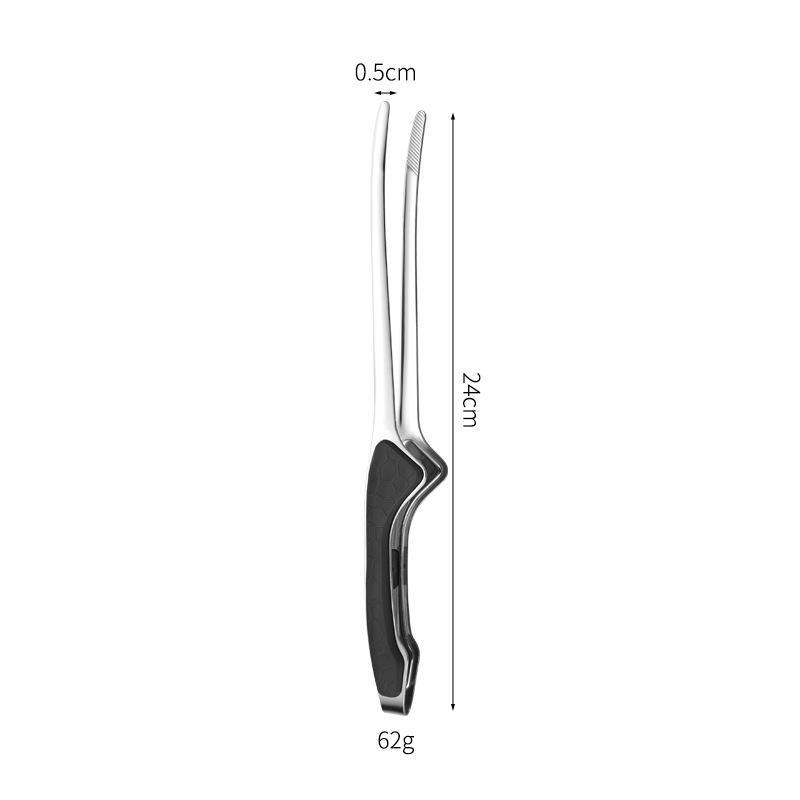 Silver Stainless Steel Bbq Tongs Non Slip Easy Clean Reusable Cooking Utensils For Serving Food Camping Bbq Buffet Oven Tools