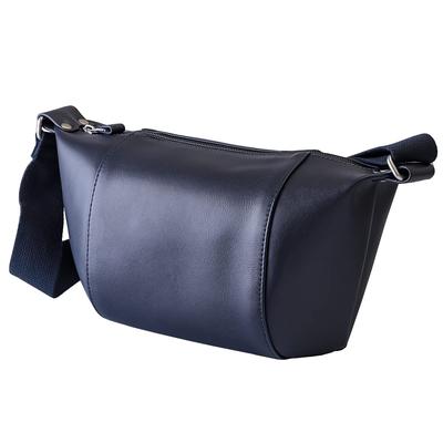 Zario Herren Echte Leder Große Kapazität Ein Schulter Crossbody Tasche [ZA-1011] (Marine)