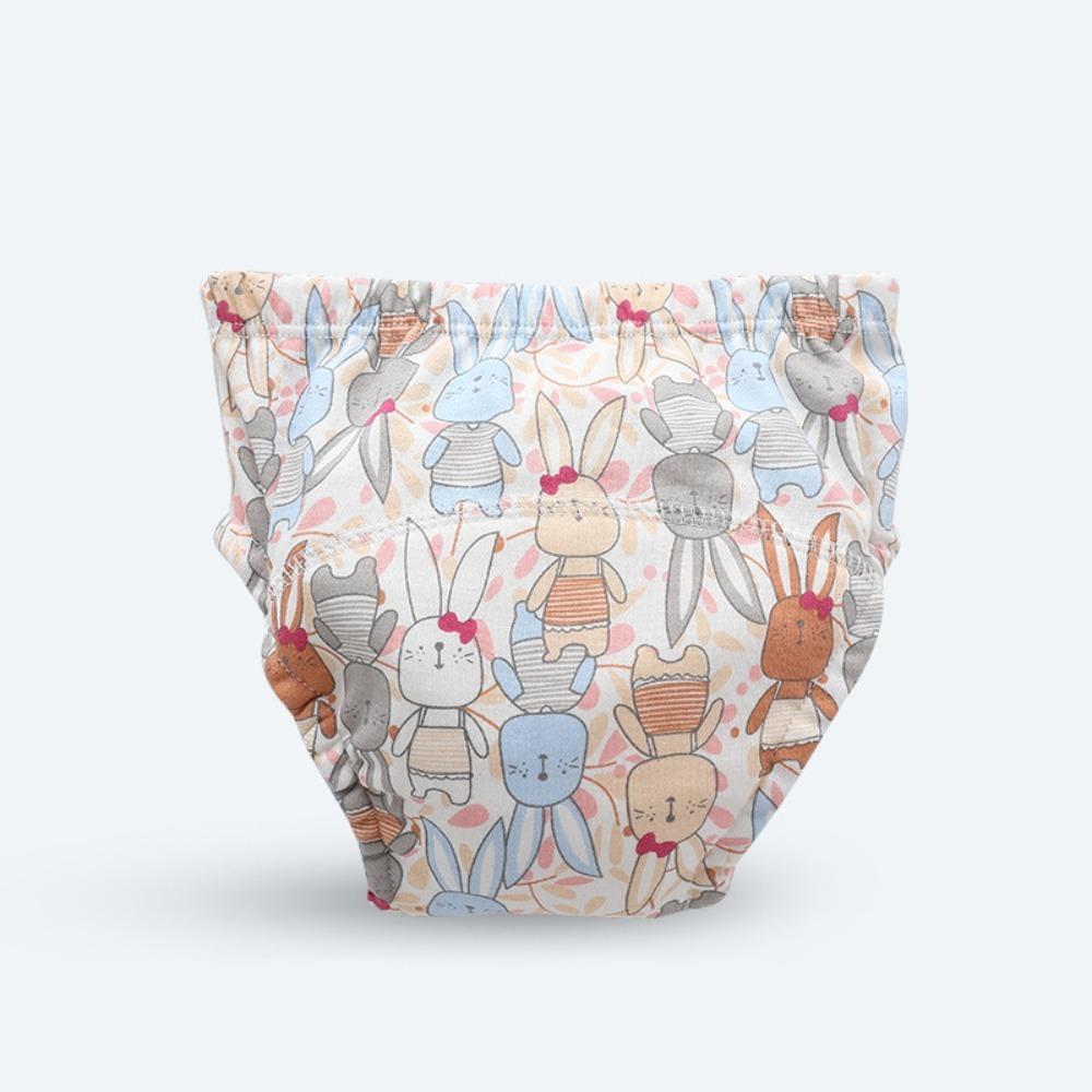 

Многоразовые детские подгузники Мягкие хлопковые тканевые подгузники Милые детские тренировочные трусики Мальчики Девочки L-Cute rabbit