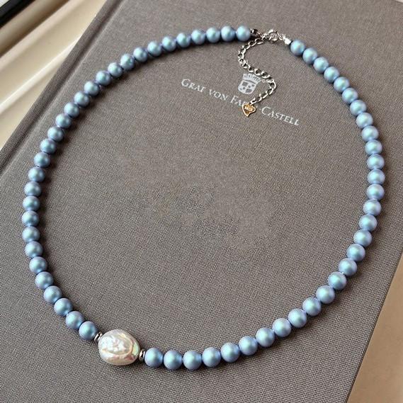 New Design Trendy Blue Beads Natural Baroque Freshwater Pearl 14K Gold Filled Female Sets Necklace Bracelet Earrings