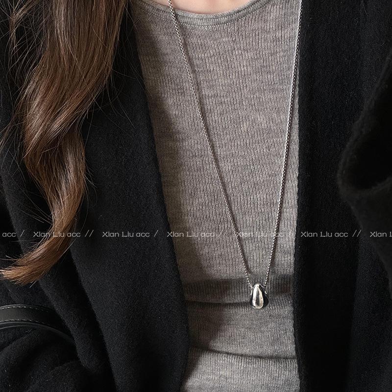 

Women s Luxury Layered Snake Bone Necklace - Water Drop Pendant Accessory