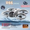 Nuovo mini drone V66 2025, 8K, telecamera grandangolare HD professionale, WiFi FPV, drone RC, altezza regolabile, elicottero pieghevole, quadricottero, giocattoli per bambini