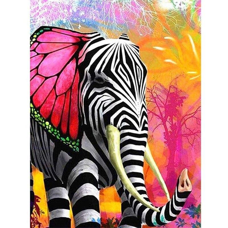 DIY Elephant 5D Diamond Painting Full Round Drill Animal Diamond Embroidery Cross Stitch Kits Wall Art Home Decor Drop&amp;shiping